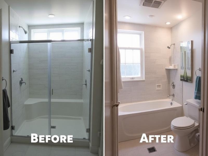 Antes e depois de instalação de box de vidro