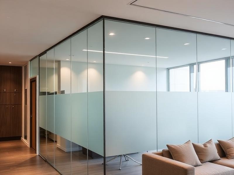 Divisória de vidro em ambiente corporativo moderno